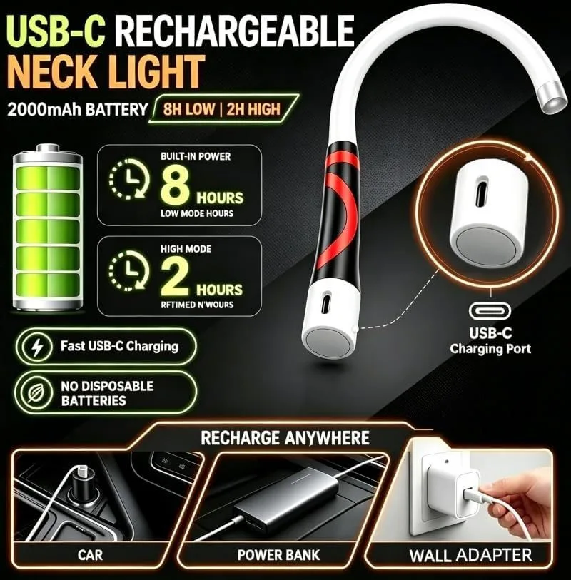 软管工作灯USB-C充电电池及续航时间