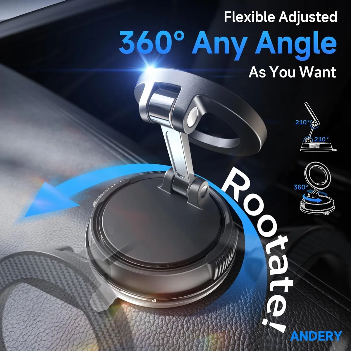 Magnetische Handyhalterung fürs Auto: Blickwinkel um 360 Grad einstellbar