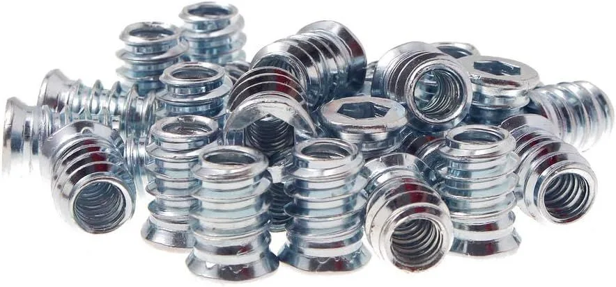 1/4-20 threaded inserts for wood: 40-piece pack