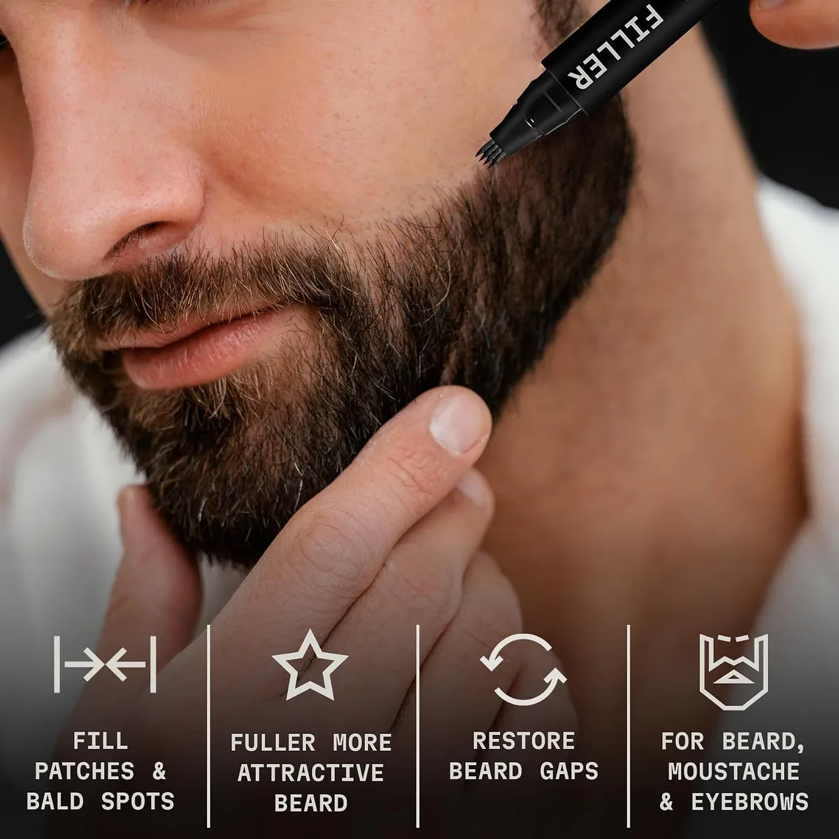 beard filler pen: filling patchy spots in a beard