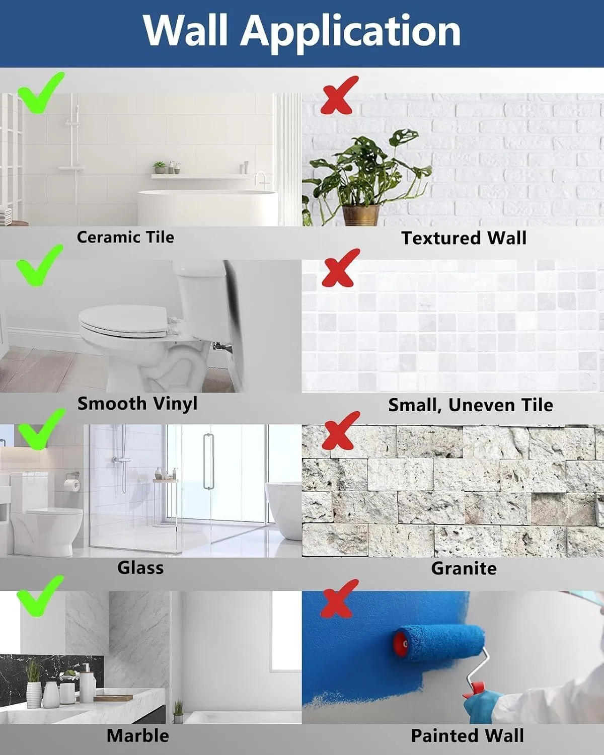 suction cup shower grab bar: which wall surfaces it works on
