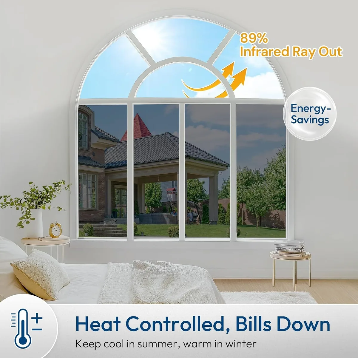 one way privacy window film: reduces heat coming through windows