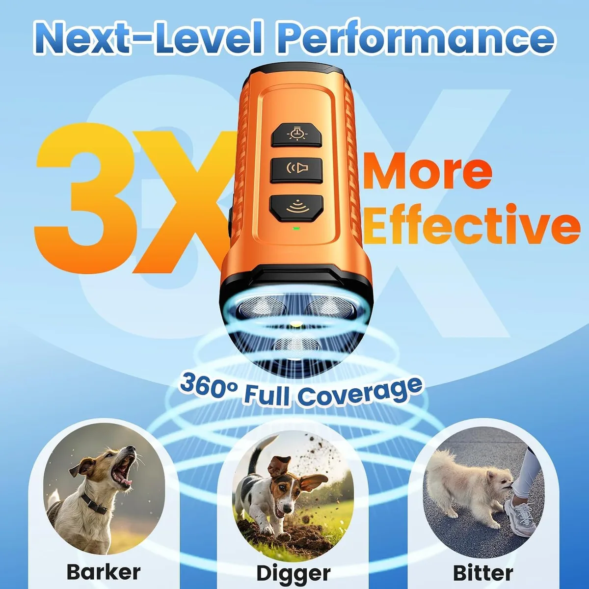 ultrasonic dog bark deterrent: 360 degree ultrasonic coverage