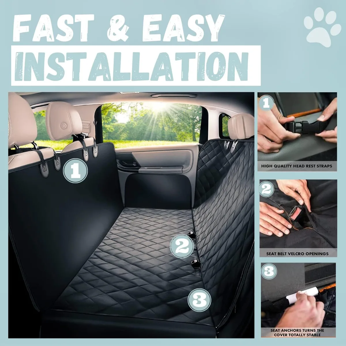 dog car seat cover: quick and easy installation
