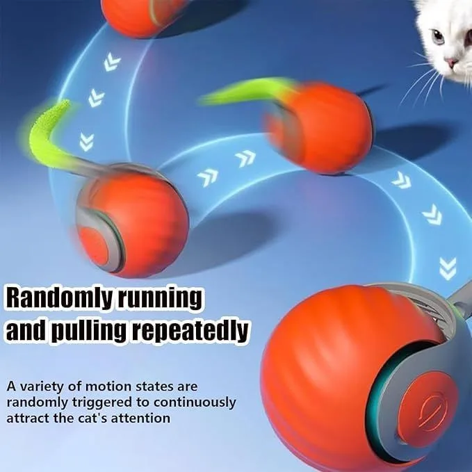 automatic rolling cat toy ball: moves randomly to keep cats chasing
