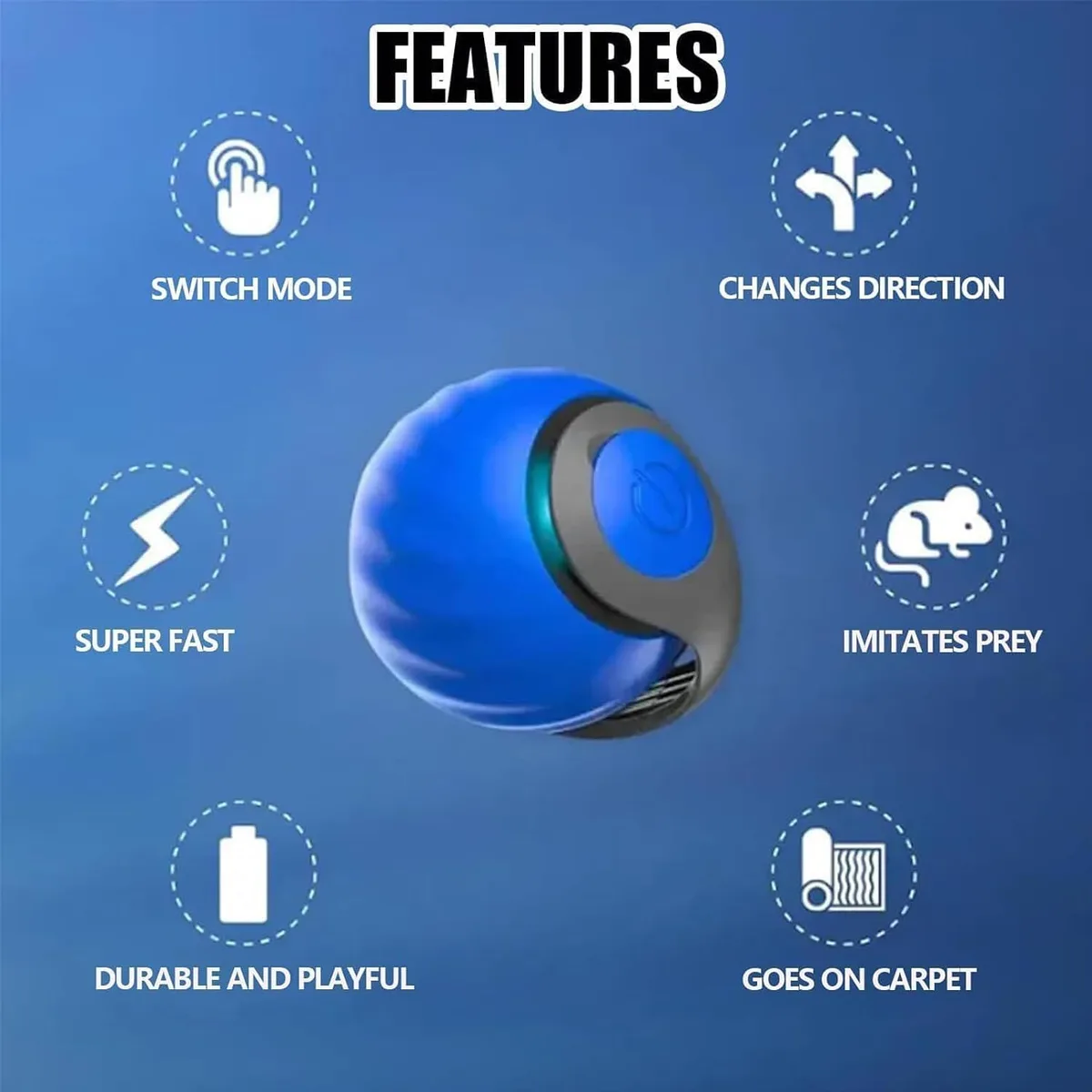 automatic rolling cat toy ball: key features