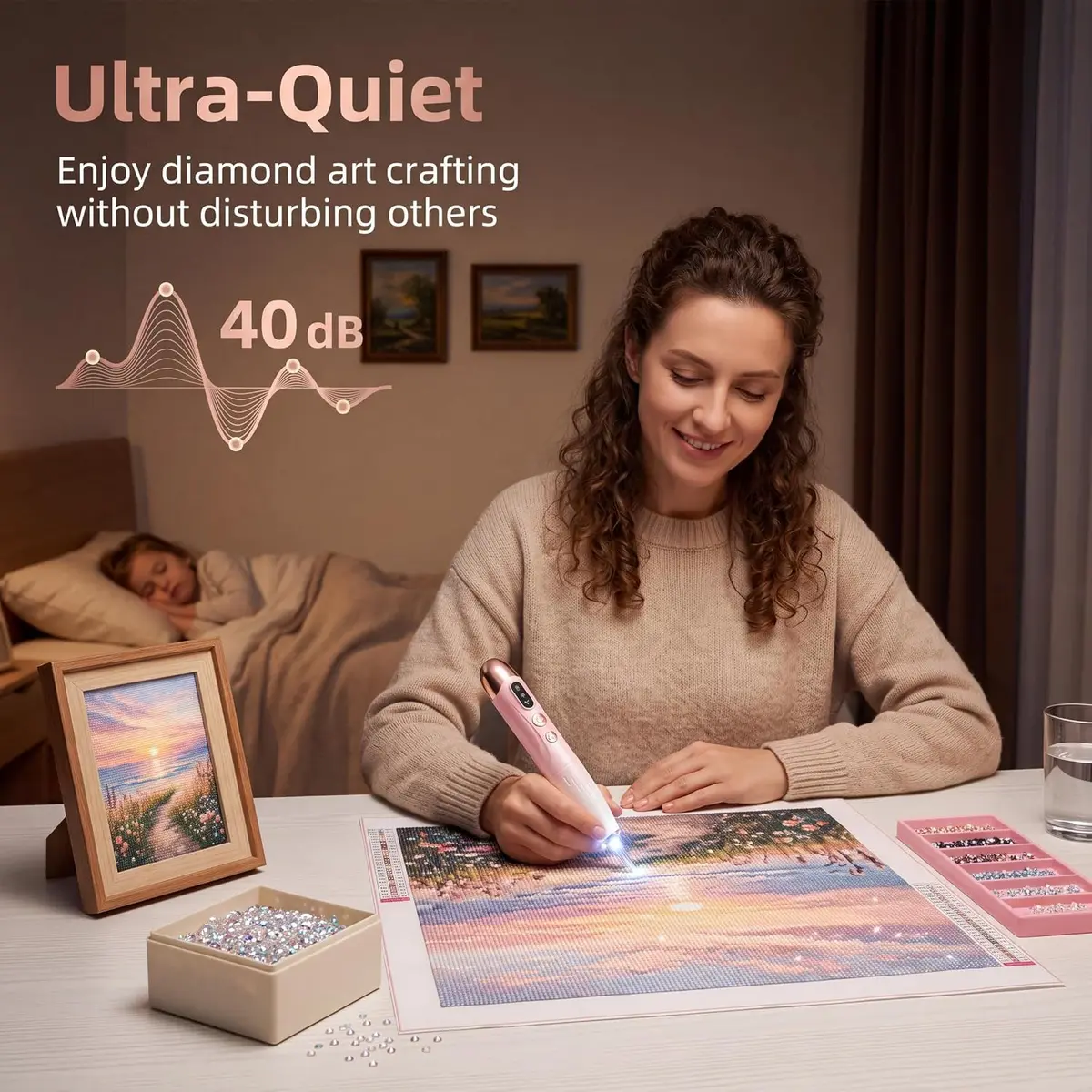 electric diamond painting pen: quiet operation while you craft