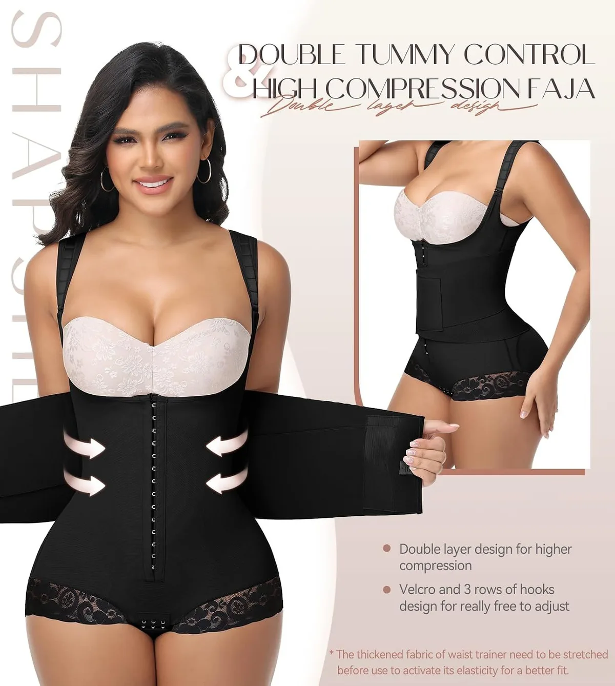 guaina modellante 3 in 1 con corsetto: doppia compressione sulla pancia
