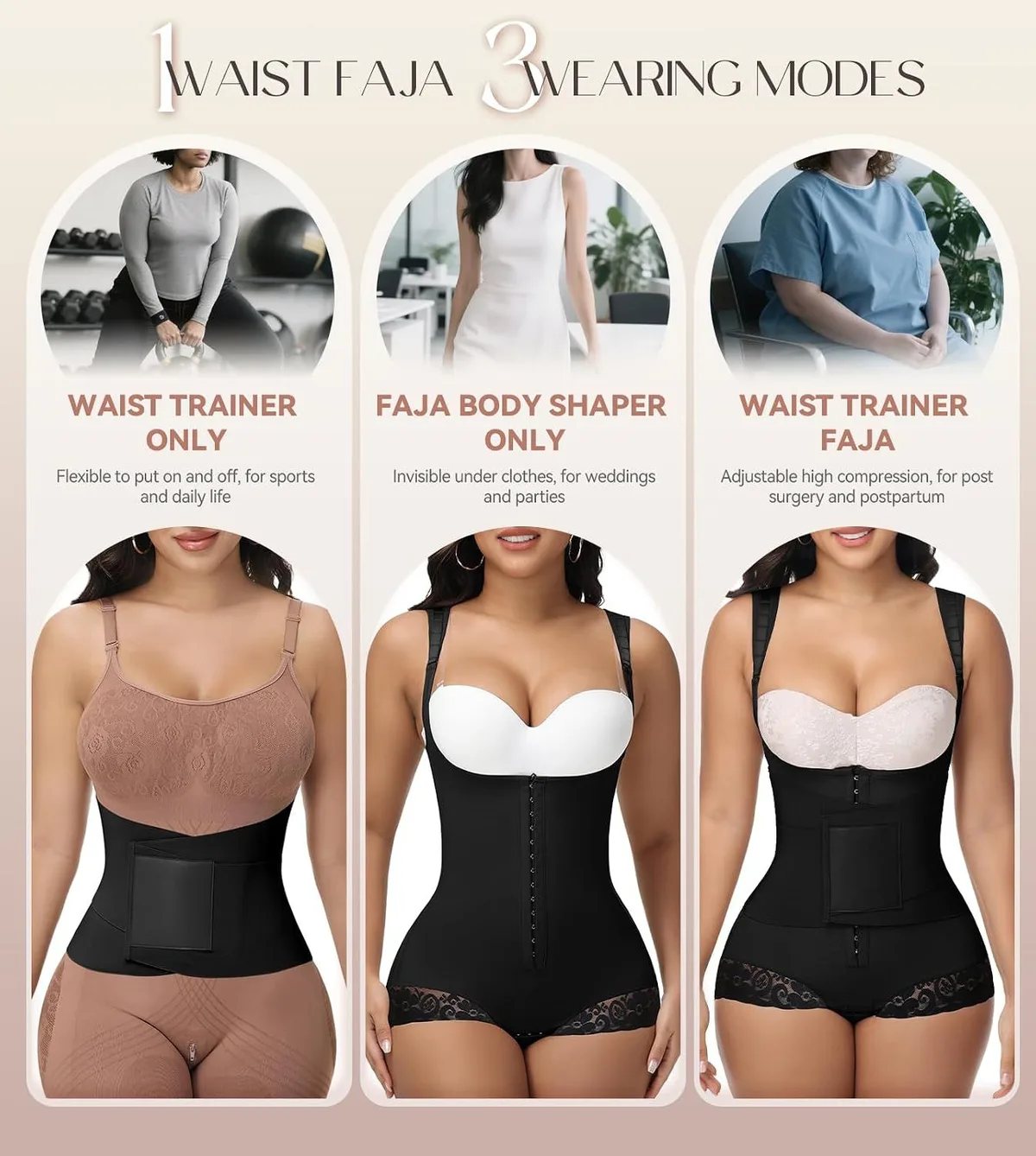 guaina modellante 3 in 1 con corsetto: tre modi di indossarla