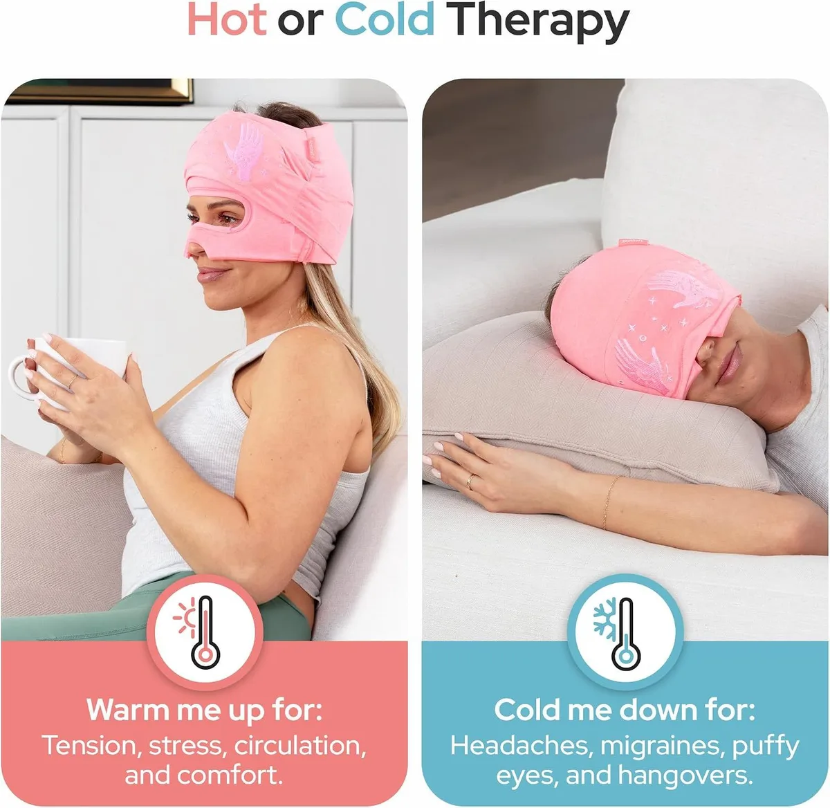 migraine relief cap: use it warm or cold