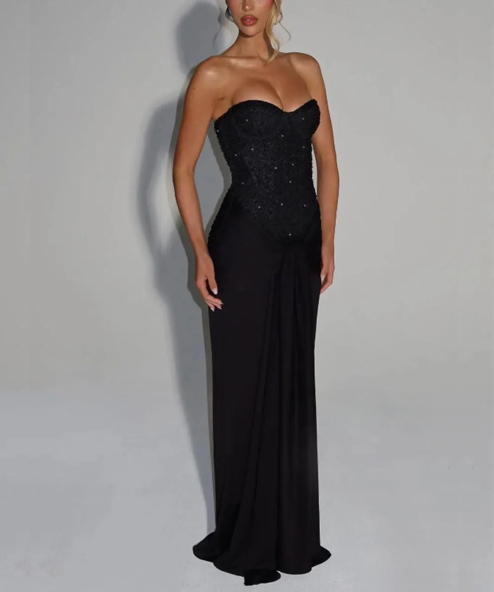 robe bustier sirène : vue de face de la robe corset