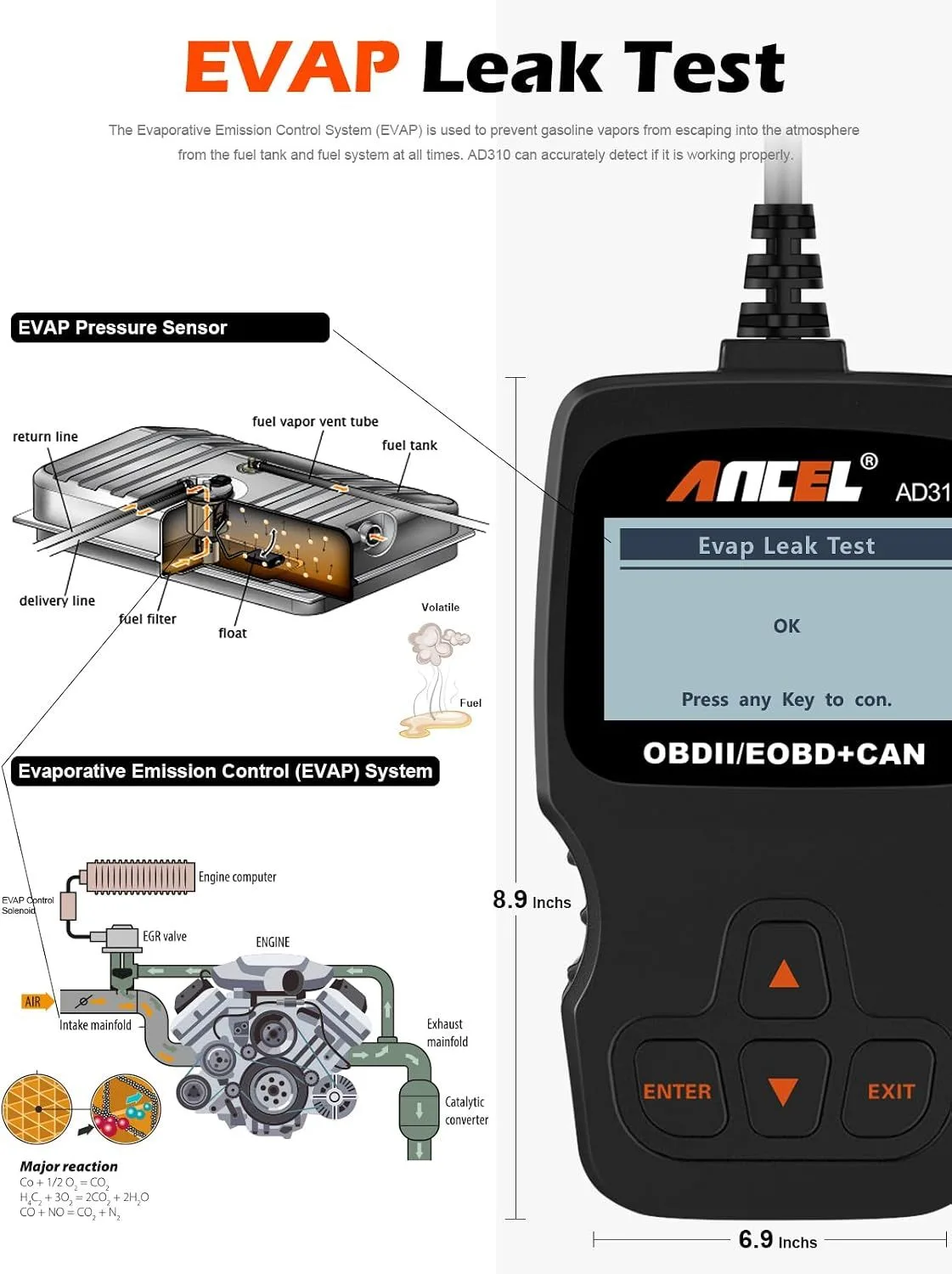 OBD2诊断仪进行EVAP泄漏测试
