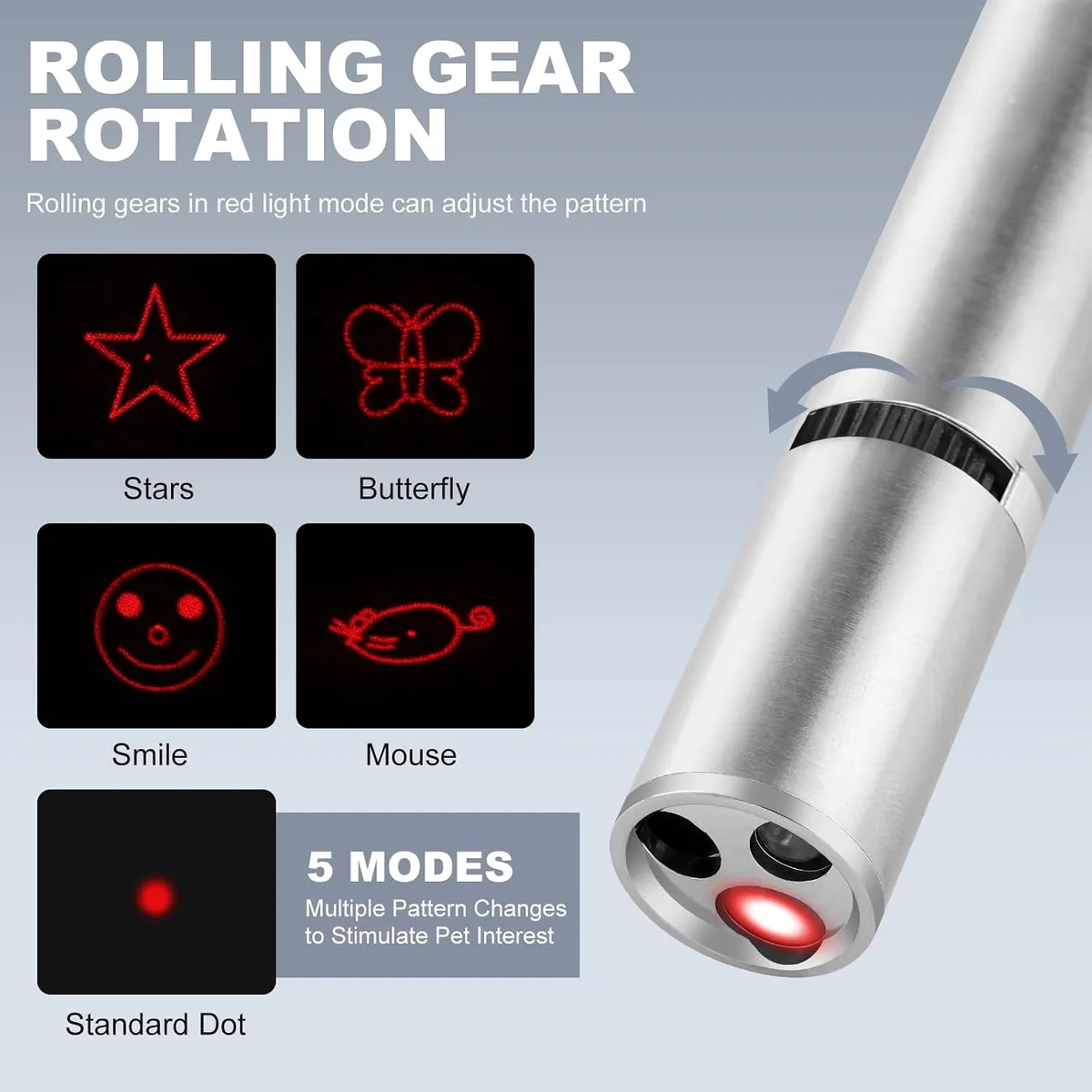 five patterns of the cat laser pointer toy