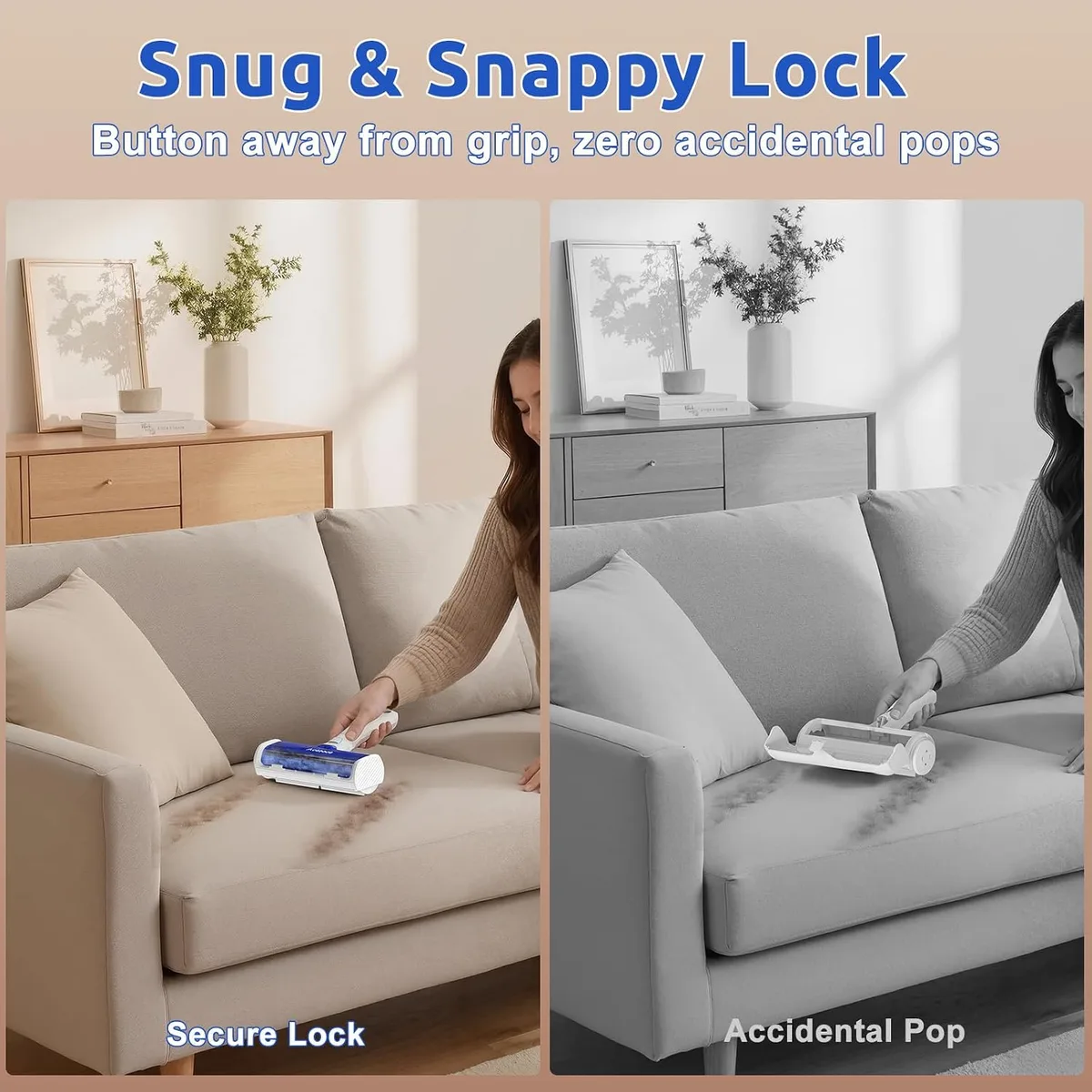 pet hair remover roller on a sofa
