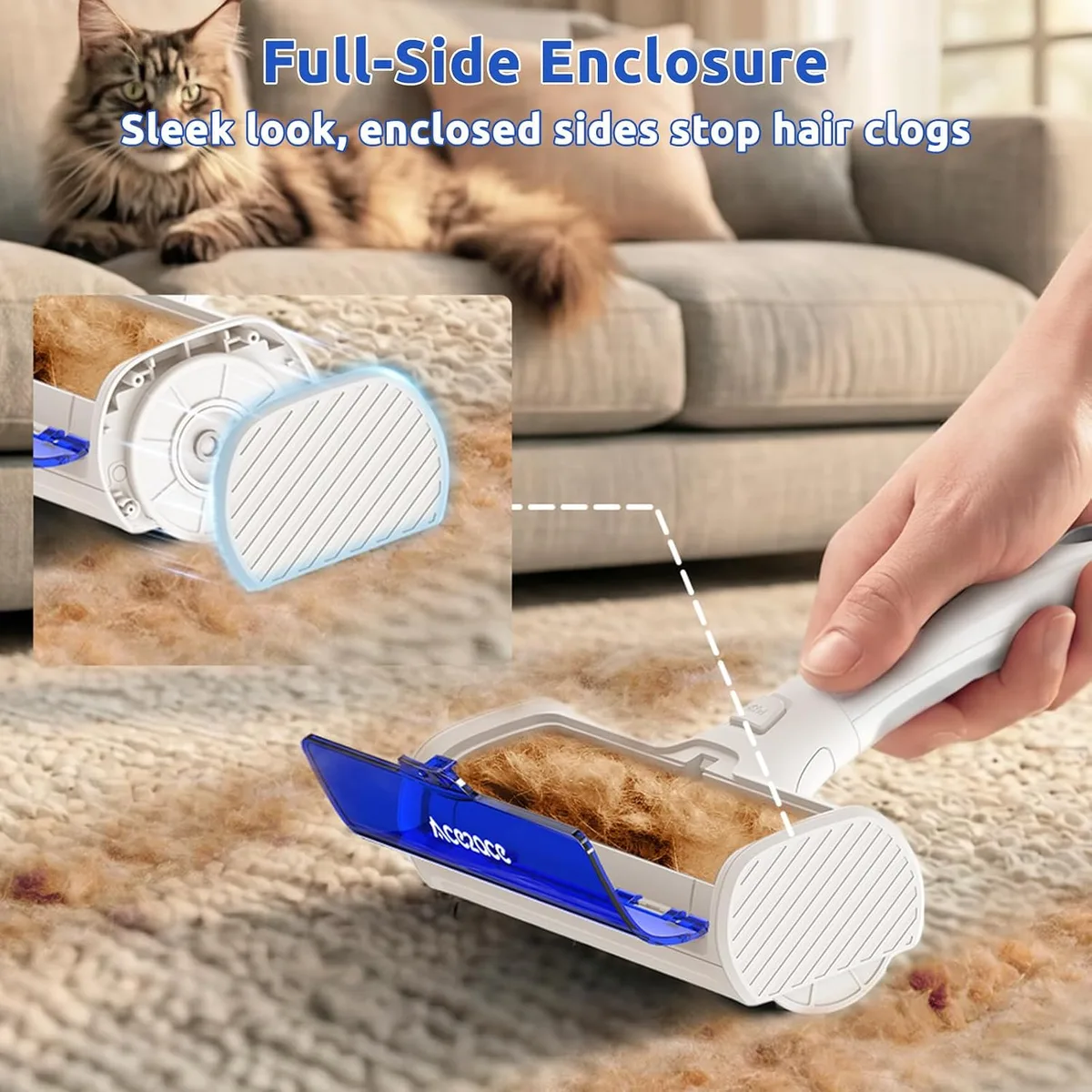 full side covers on the pet hair remover roller