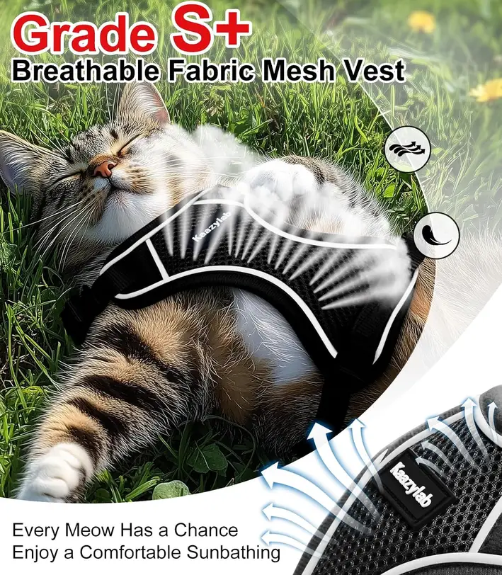 breathable mesh of the escape-proof cat harness