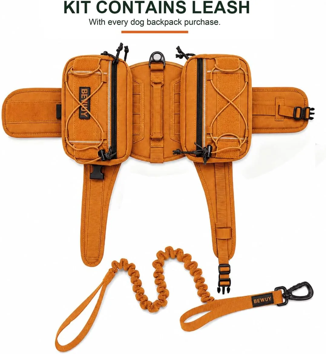 tactical dog backpack harness with anti-pull leash