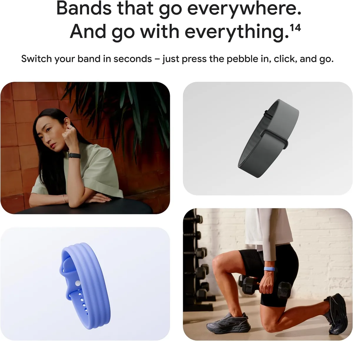 screenless fitness tracker band in different band styles
