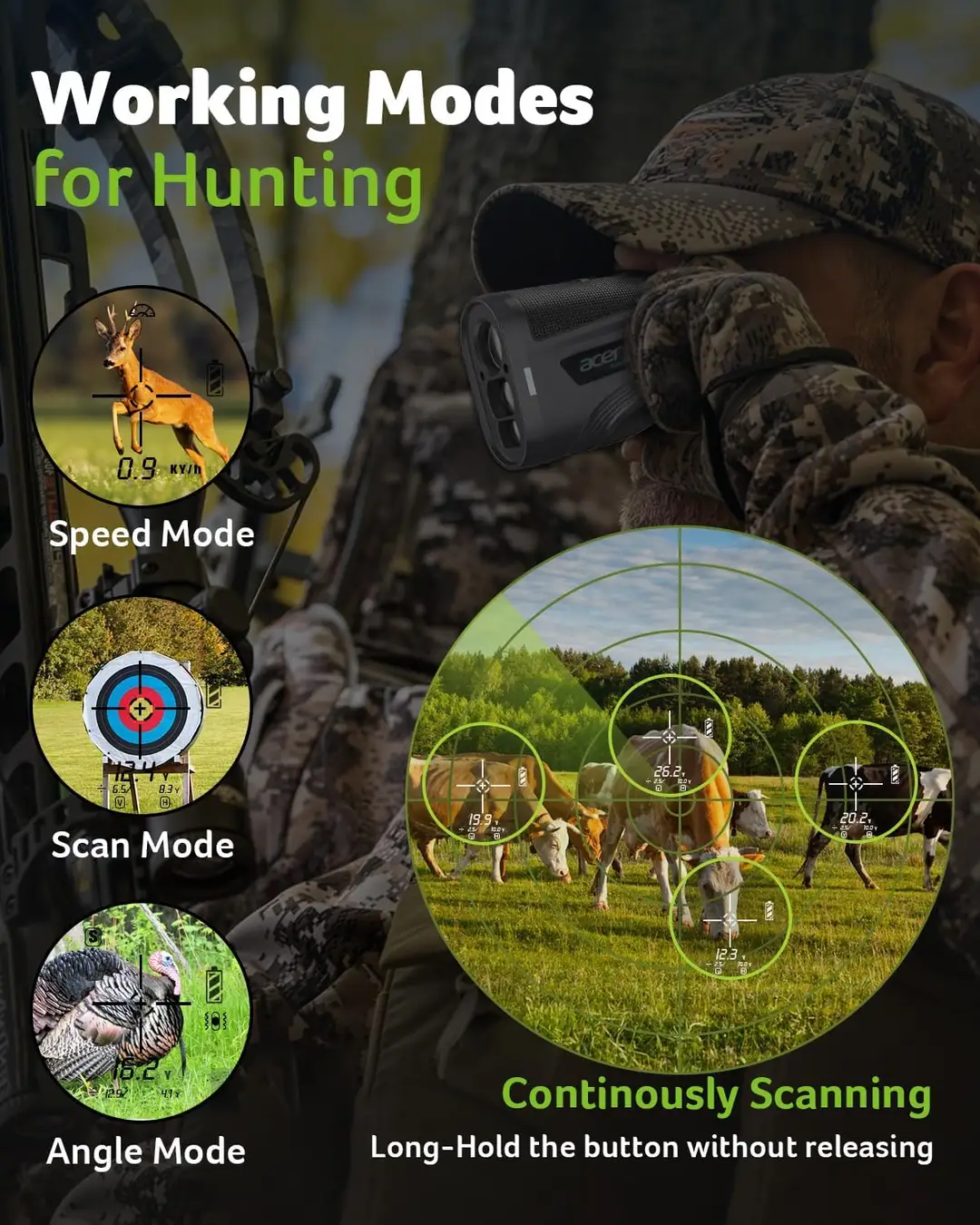 golf rangefinder working modes for hunting