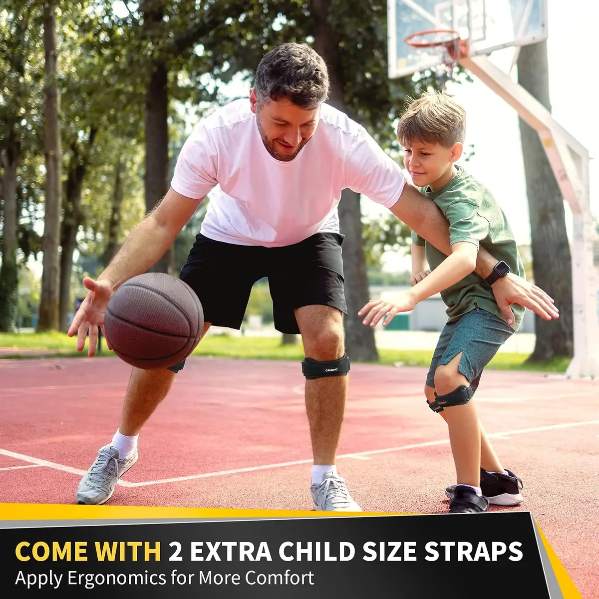patella tendon knee strap during basketball