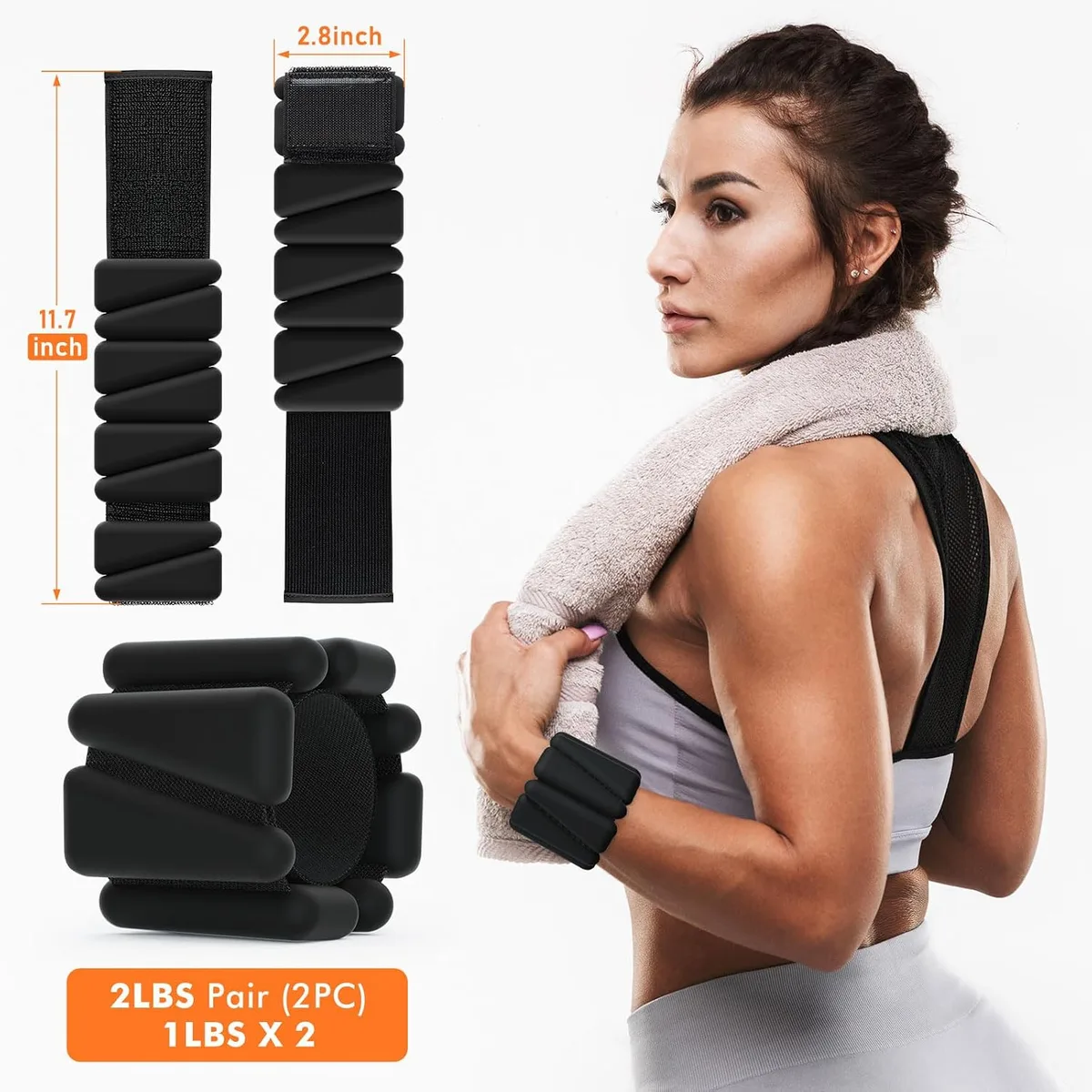 adjustable wrist weights worn during exercise