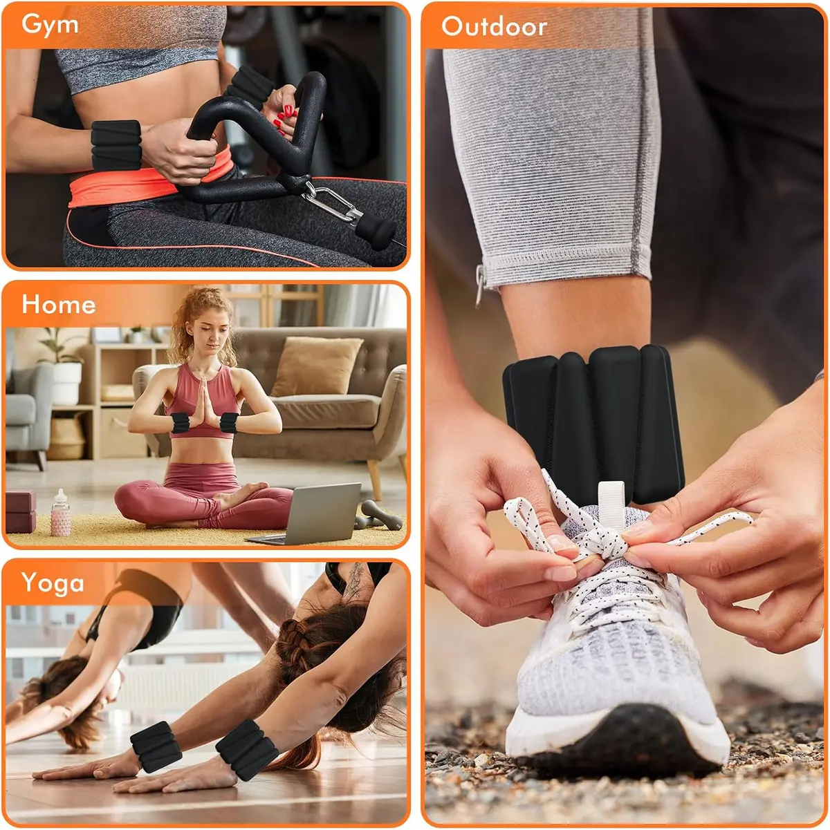 adjustable wrist and ankle weights indoors and outdoors