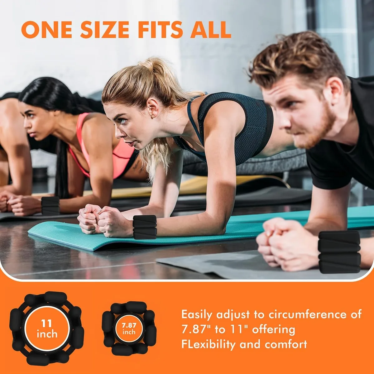 one-size adjustable wrist and ankle weights
