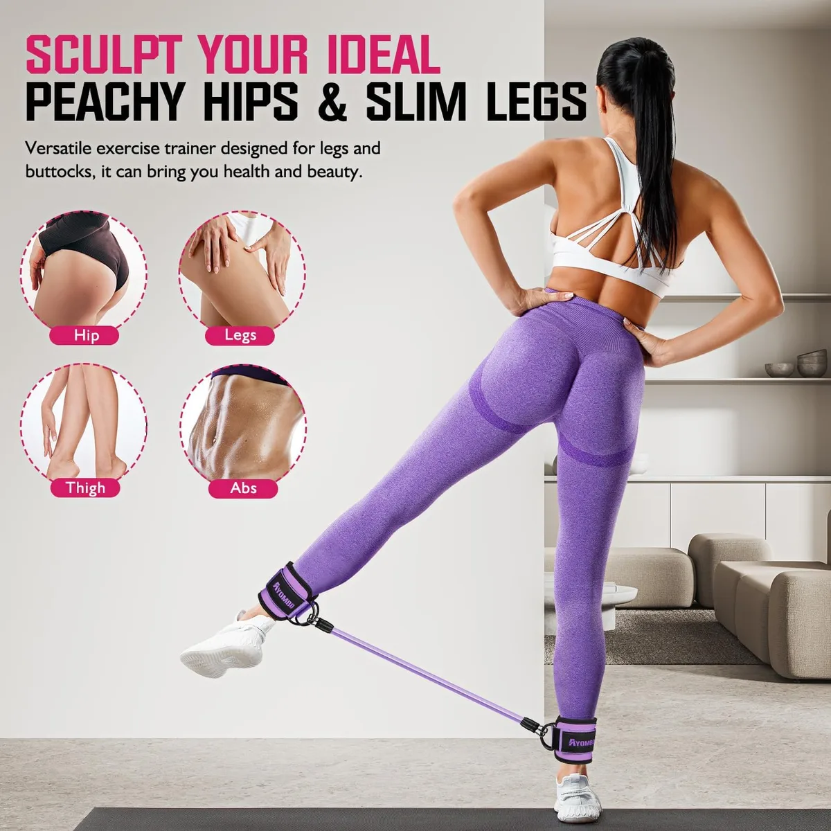 glute and leg workout with ankle resistance bands