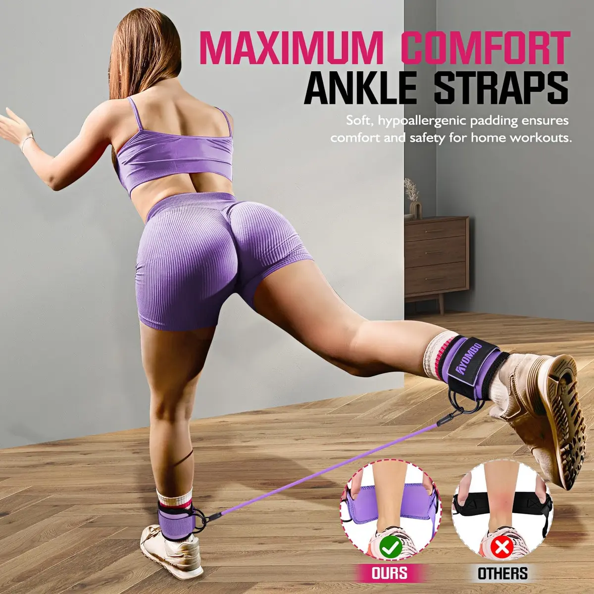 comfortable ankle straps for resistance band workouts