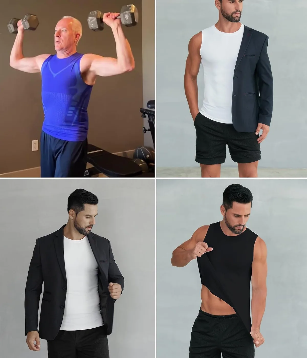 men's compression tank top worn under shirts