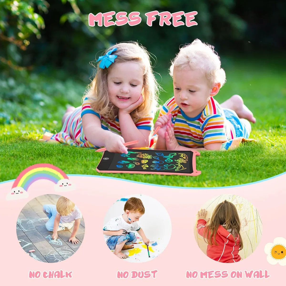 mess-free LCD writing tablet for kids outdoors
