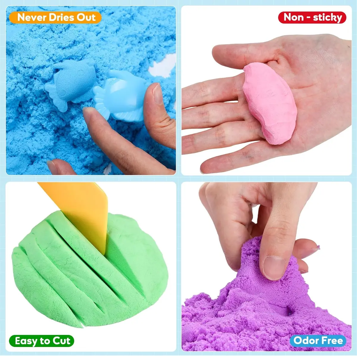 cutting and molding kinetic play sand