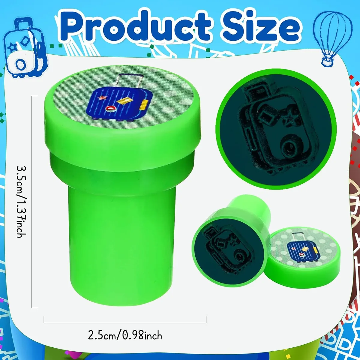 size of each self-inking stamper for kids