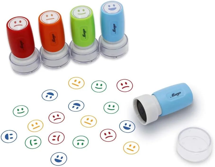 happy, okay and sad smiley faces from the teacher stamp set