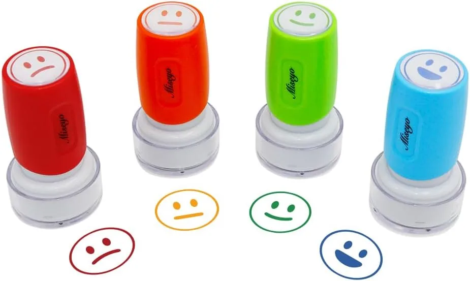 teacher smiley face stamps with caps