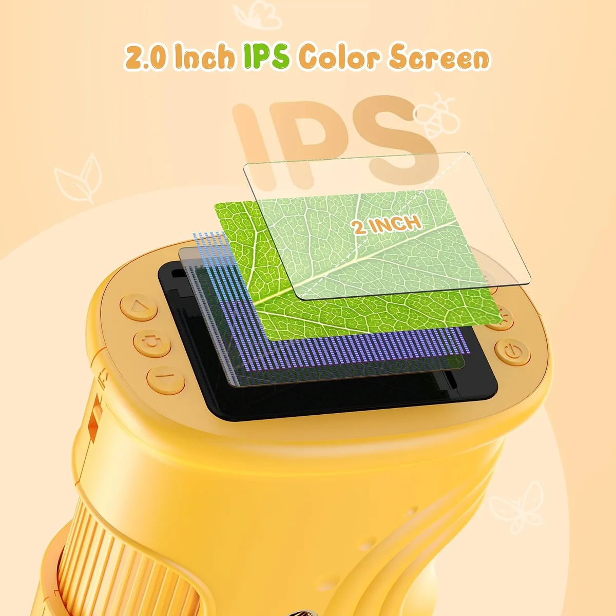 2 inch color screen of the digital microscope for kids
