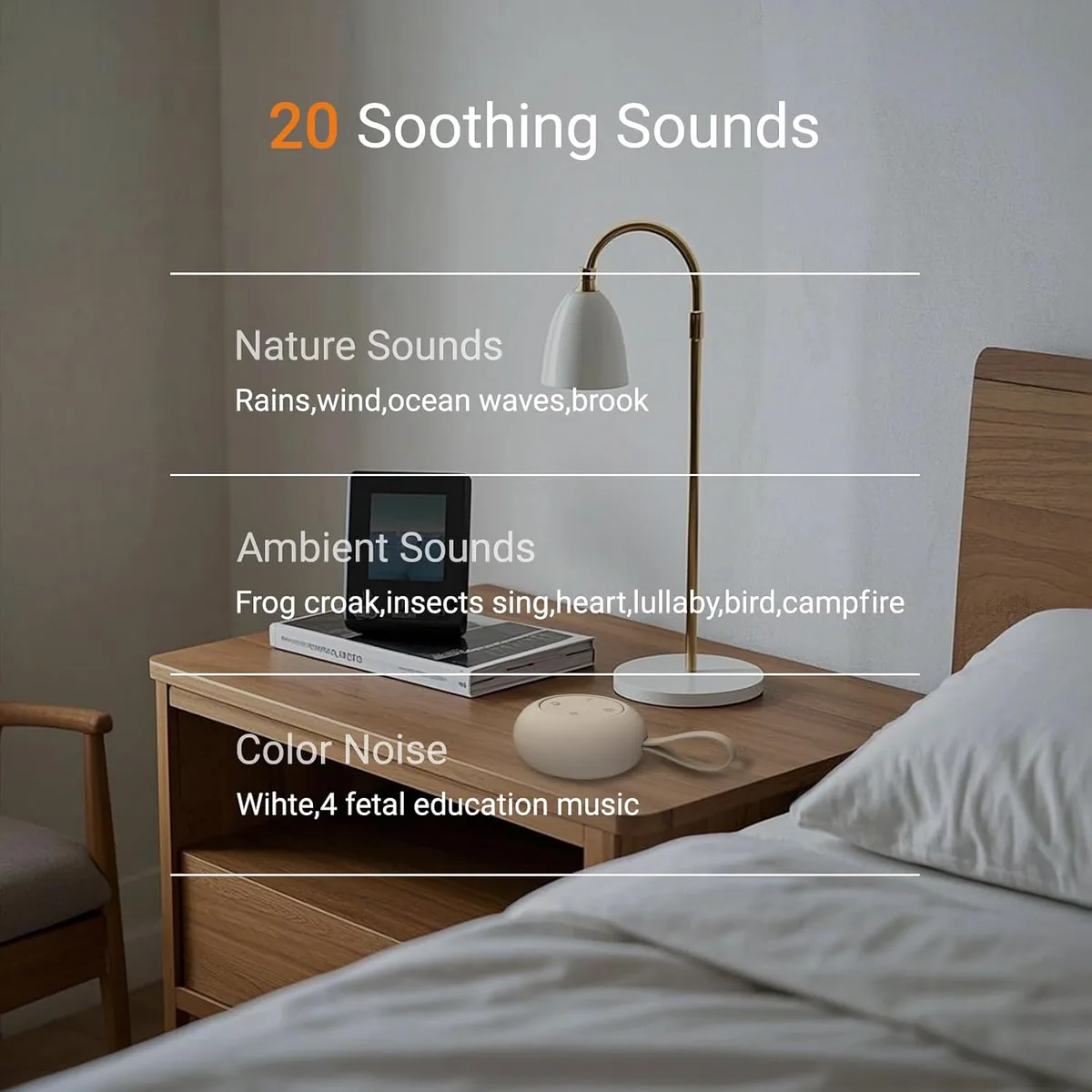 20 soothing sounds of the portable baby sound machine