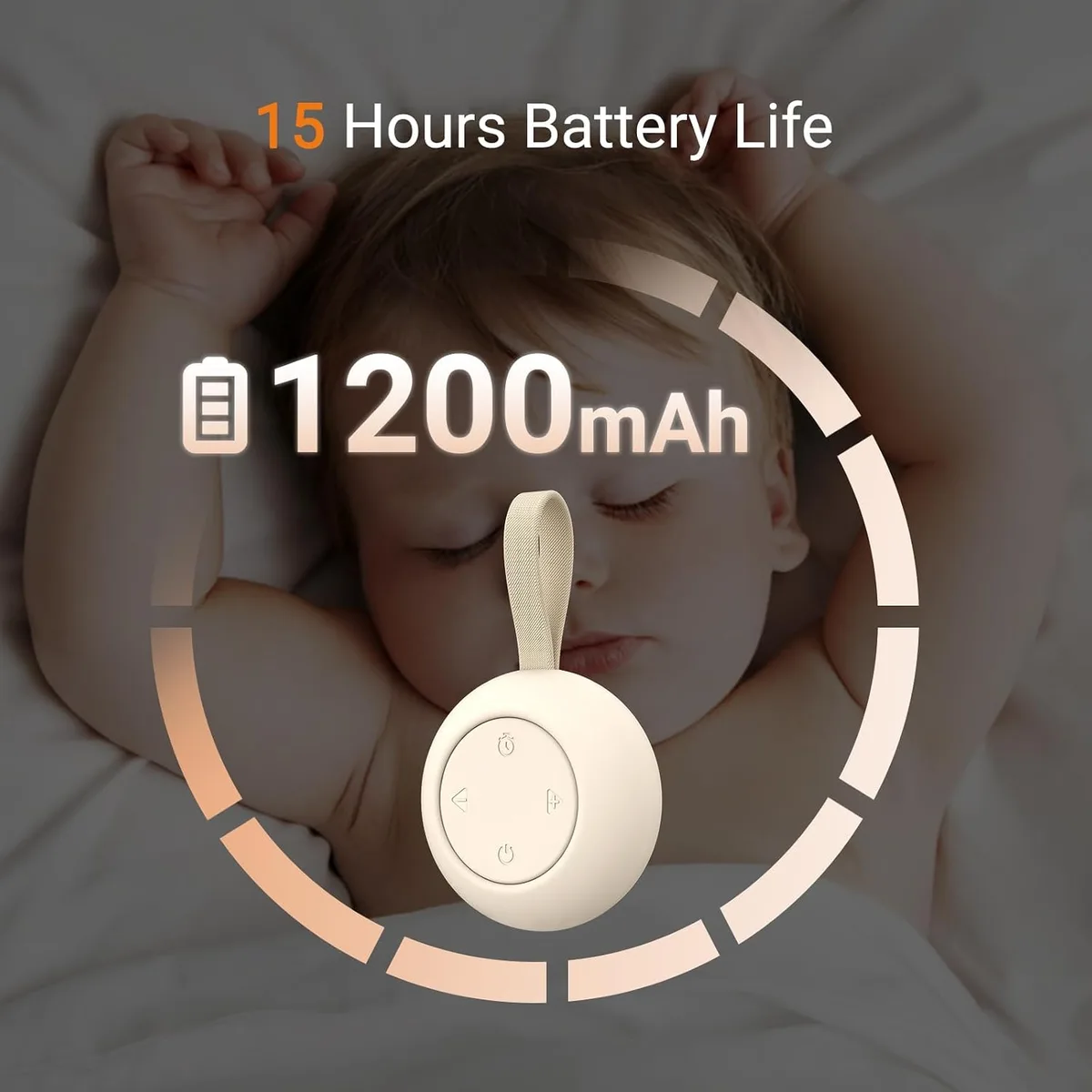 15-hour battery of the portable baby sound machine