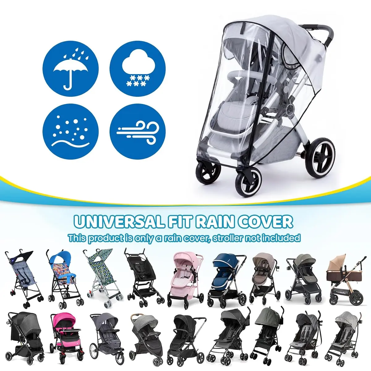 universal stroller rain cover fits most strollers