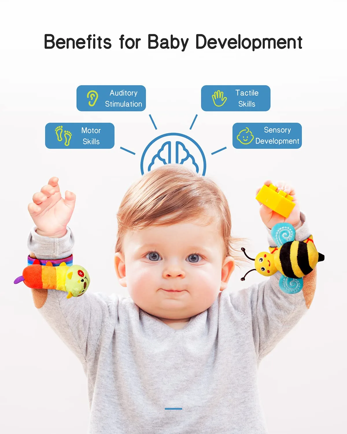 developmental benefits of baby wrist rattles and foot finders