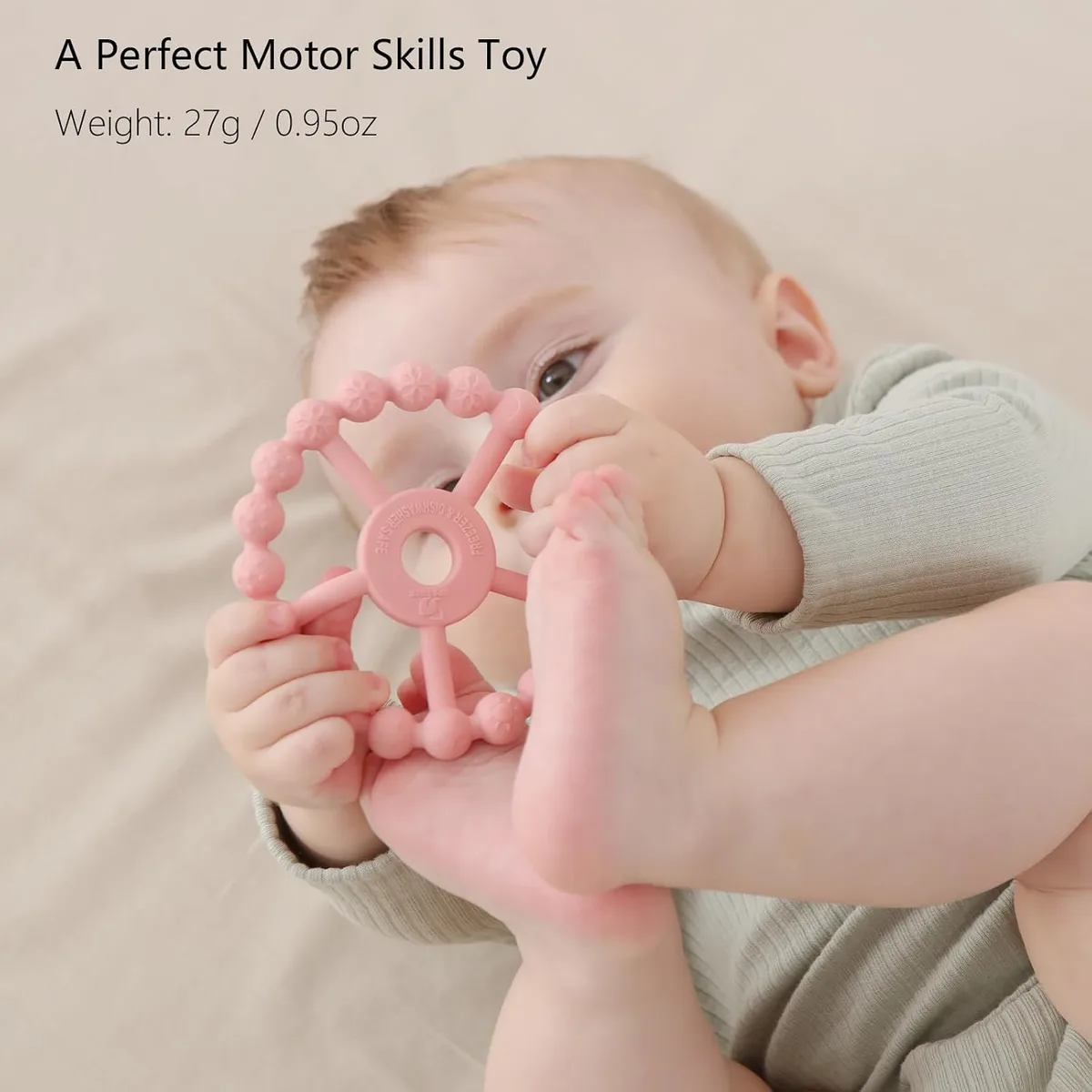 silicone ring teether for motor skills