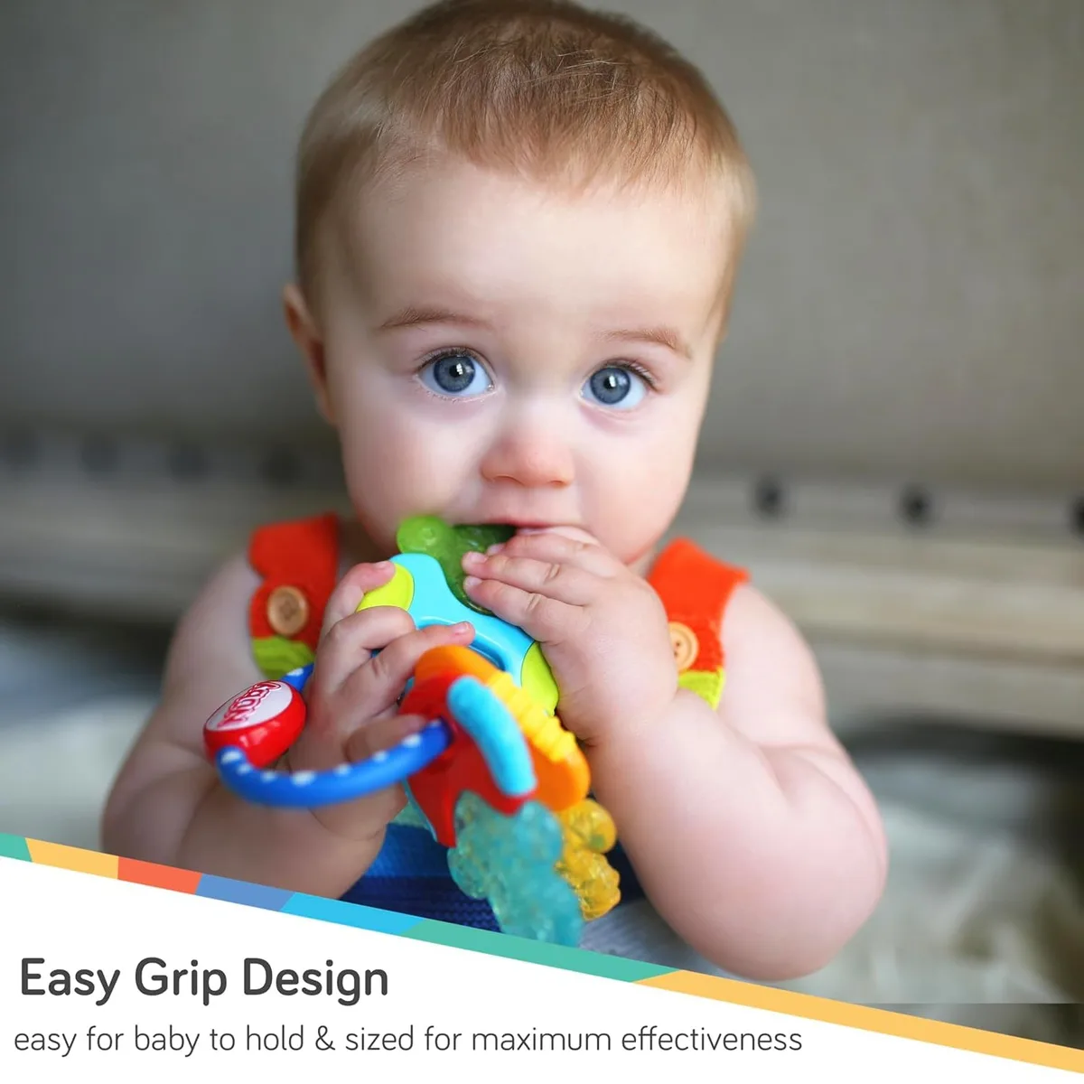 easy grip design of the cooling gel teether keys