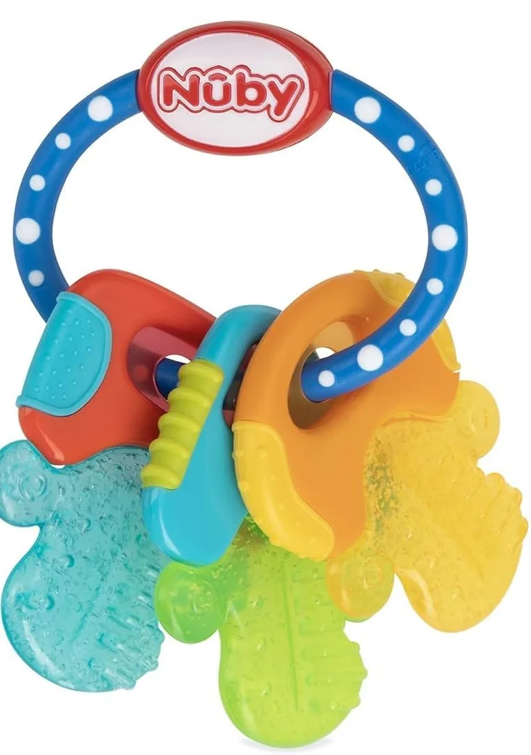 cooling gel teether keys with textured gel-filled keys