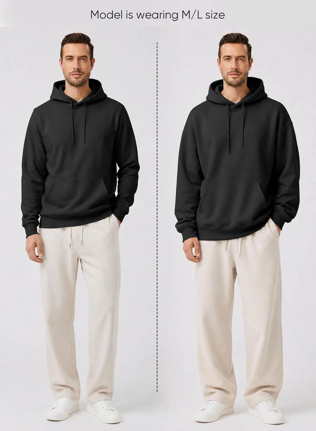 model size reference for the fleece lined hoodie