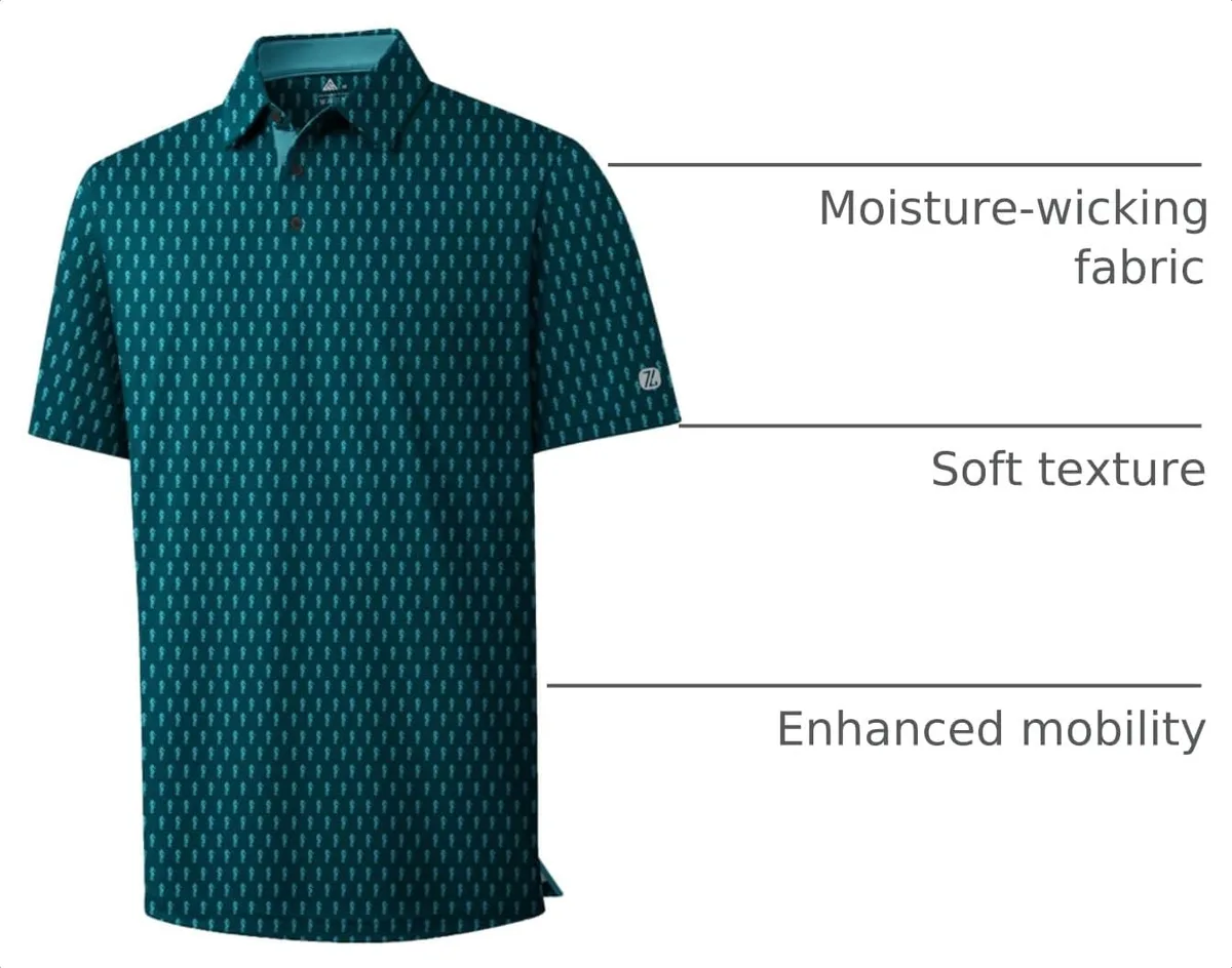 moisture-wicking features of the golf polo shirt