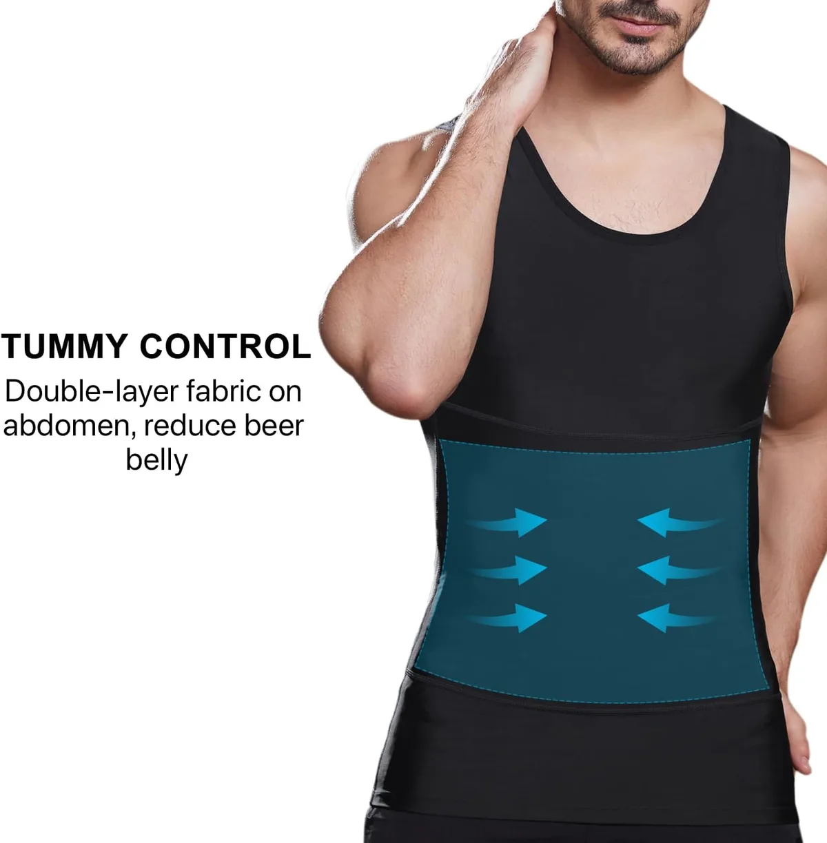 tummy control panel of the compression vest