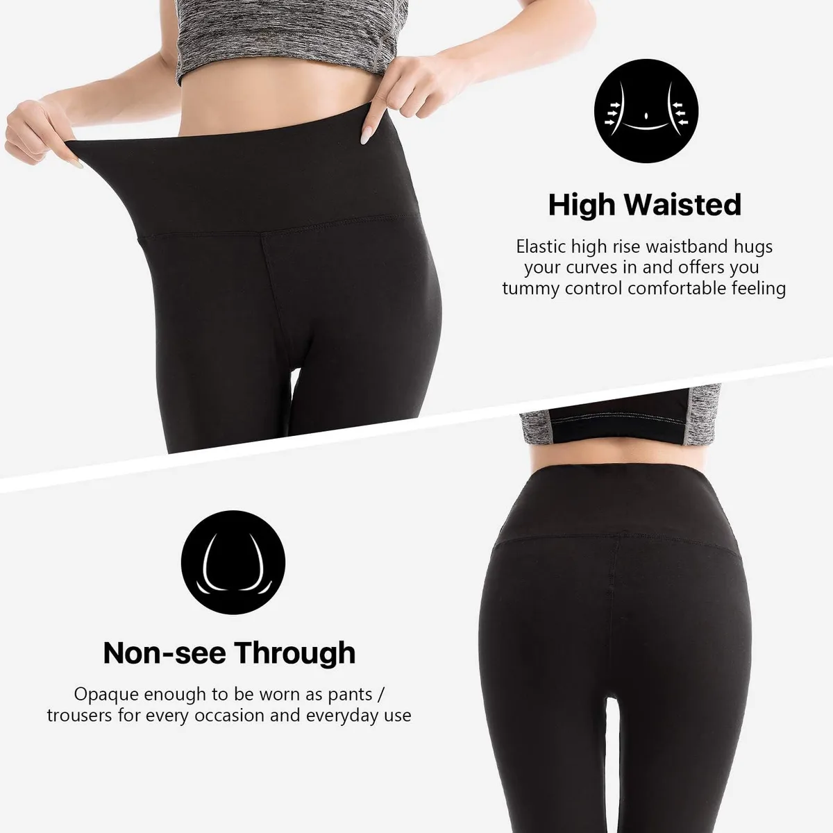 high waisted leggings tummy control waistband