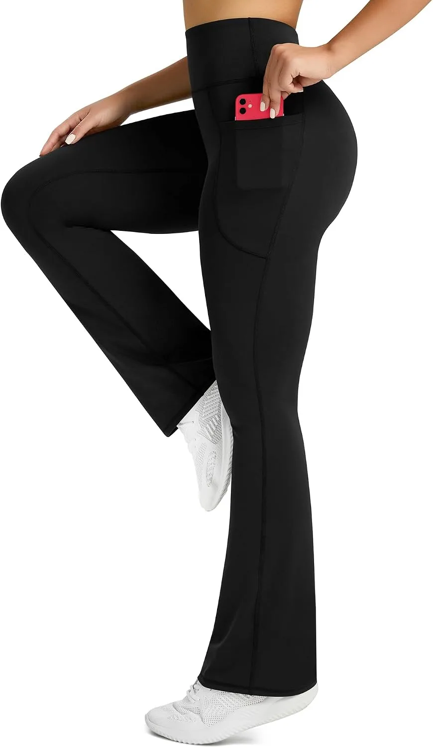side pocket on the women's flare yoga pants