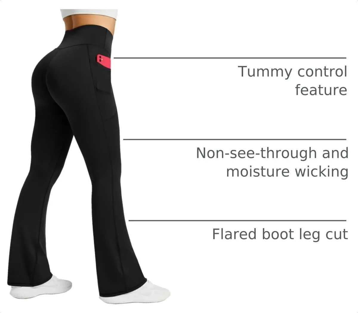 features of the women's flare yoga pants