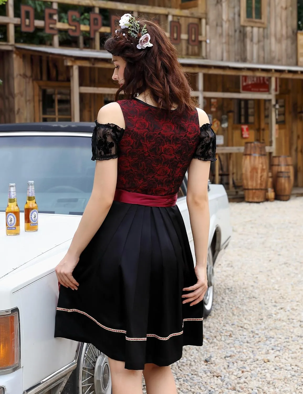back of the 3 piece dirndl dress
